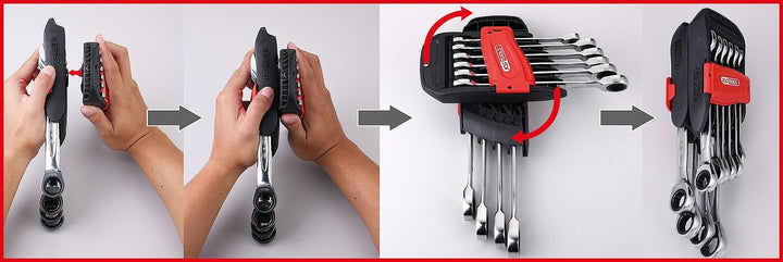 KS Tools 503.4250 GEARplus Ratschenringmaulschlüssel-Satz, 10-tlg.