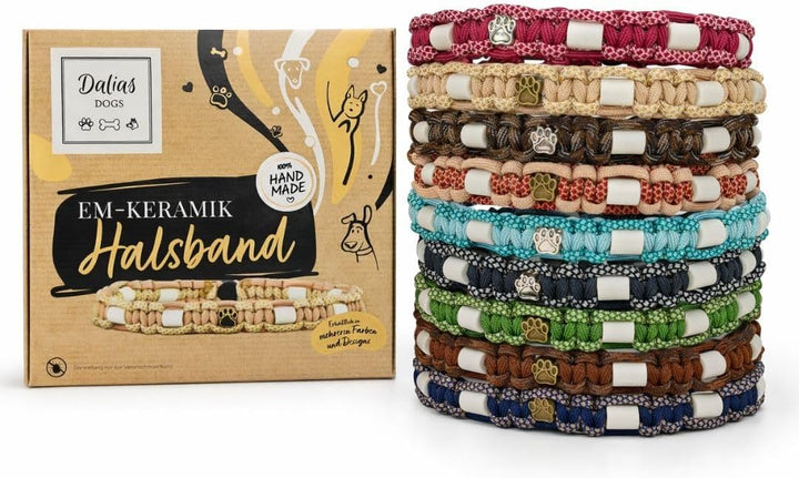 EM-Keramik-Halsband für Hunde & Katzen - Massanfertigung EM-Band Original US-Paracord (51-60 cm, Bei