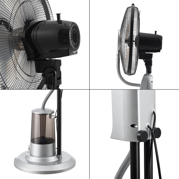 in.tec Nebelventilator 75W mit Wassernebel mit 3 Geschwindigkeitsstufen Standventilator Ventilator B