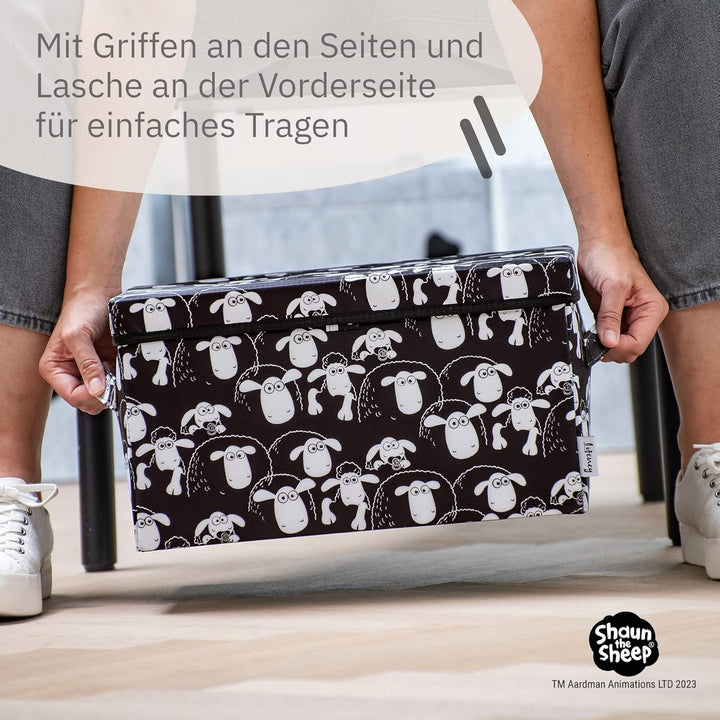 LIFENEY meets Shaun das Schaf Aufbewahrungsbox mit Deckel für Kinder – Box mit dem kultigen Schaf zu