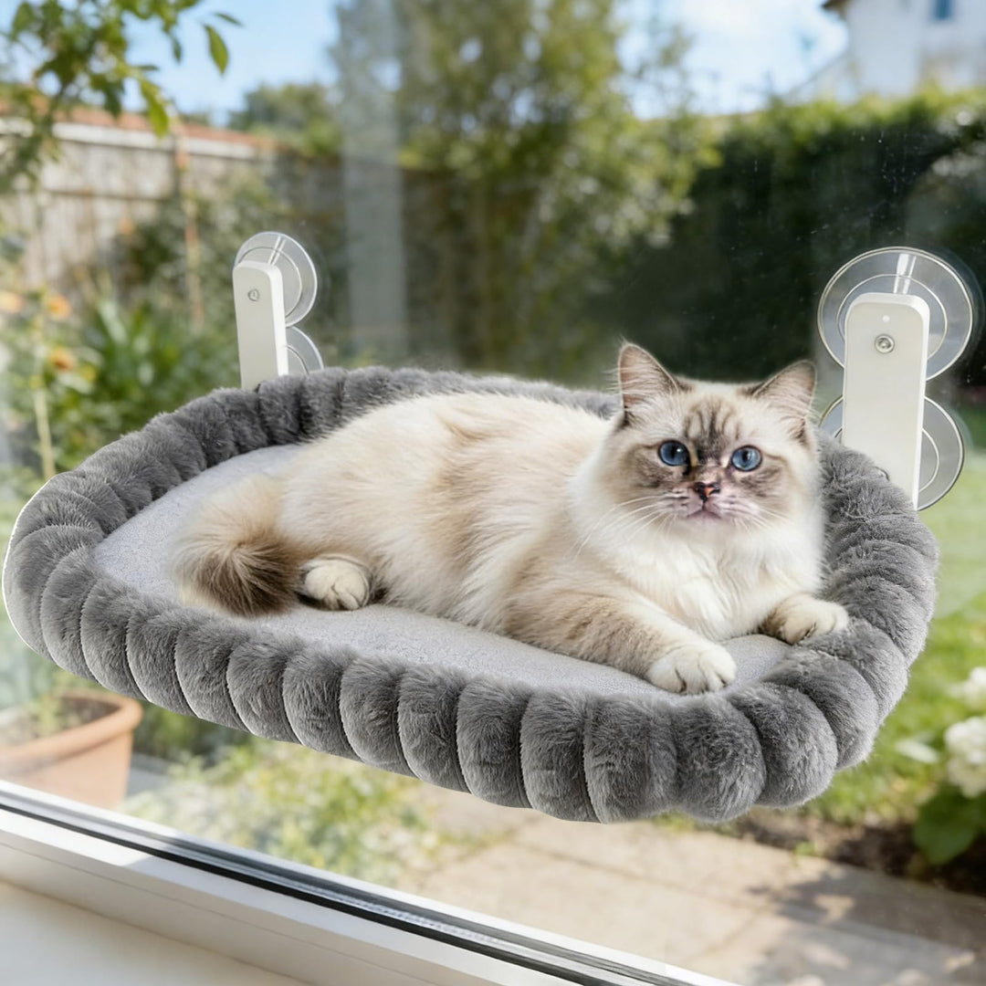 Katzen Fensterliege, Klappbarer Katzenbett Fenster Katzenliege Fensterbank Hängematte mit 4 Saugnäpf
