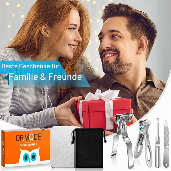 DRMODE Nagelknipser Set, Zehennagelknipser für dicke Nägel mit breiter Backenöffnung und scharf gebo