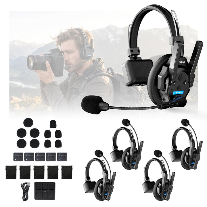 SYNCO XTALK XPRO5 Intercom Headset Doppelantenne für Film &amp; Team (5PCS) | 500m/1640ft Reichweite, 2.