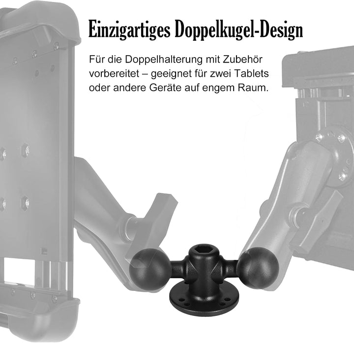 1,5 Zoll Dual Kugelhalterung Aluminiumlegierung, C-Grösse 38mm Doppel Kugel Basis mit AMPS Lochmuste