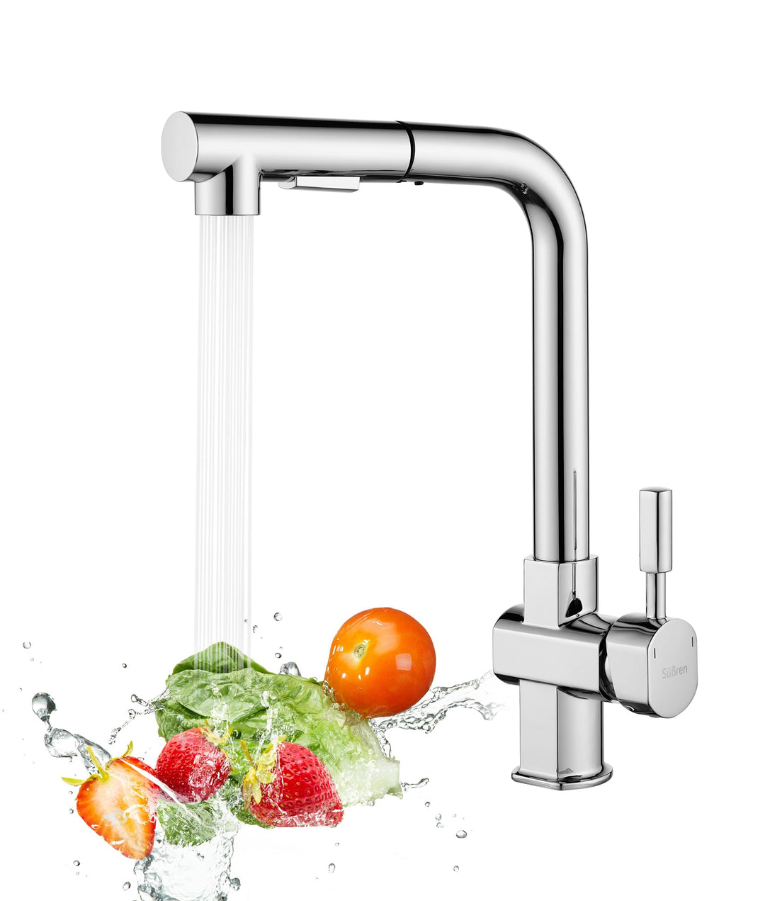 Wasserhahn Küche, Hochdruck Küchenarmatur Ausziehbar, Spültischarmatur mit Brause Zwei Wasserstrahla