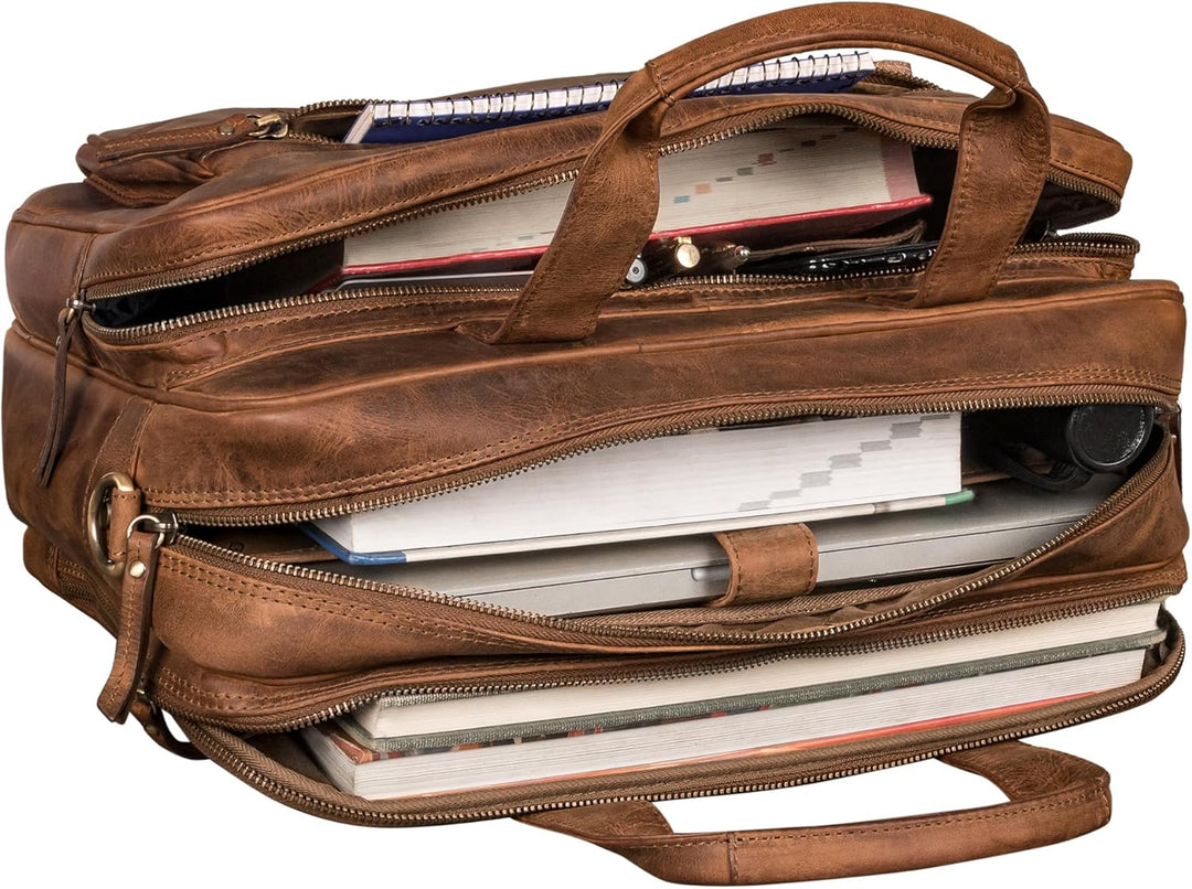STILORD "Ace Aktentasche Leder Herren Damen Gross Business Tasche Echtleder Vintage für Laptop 15,6