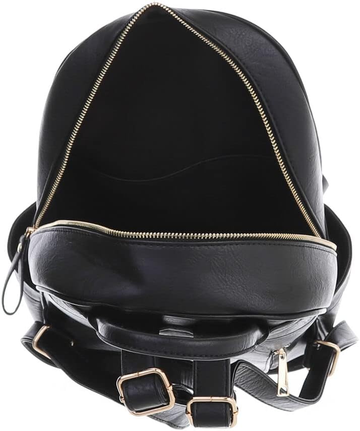 Ital Design KLEINE DAMEN RUCKSACK KUNSTLEDER USED OPTIK FREIZEITTASCHE Einheitsgrösse Schwarz, Einhe