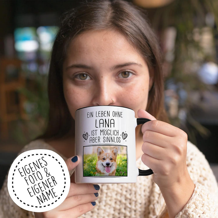 Haustier Tasse personalisiert mit Bild und Name custom Kaffeetasse Hund Katze Geschenk anpassbar Tie