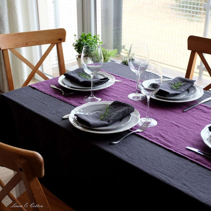 Linen & Cotton 4 x Stoffservietten Servietten Stoff Leinenservietten Einfarbig Nordic - 100% Leinen,