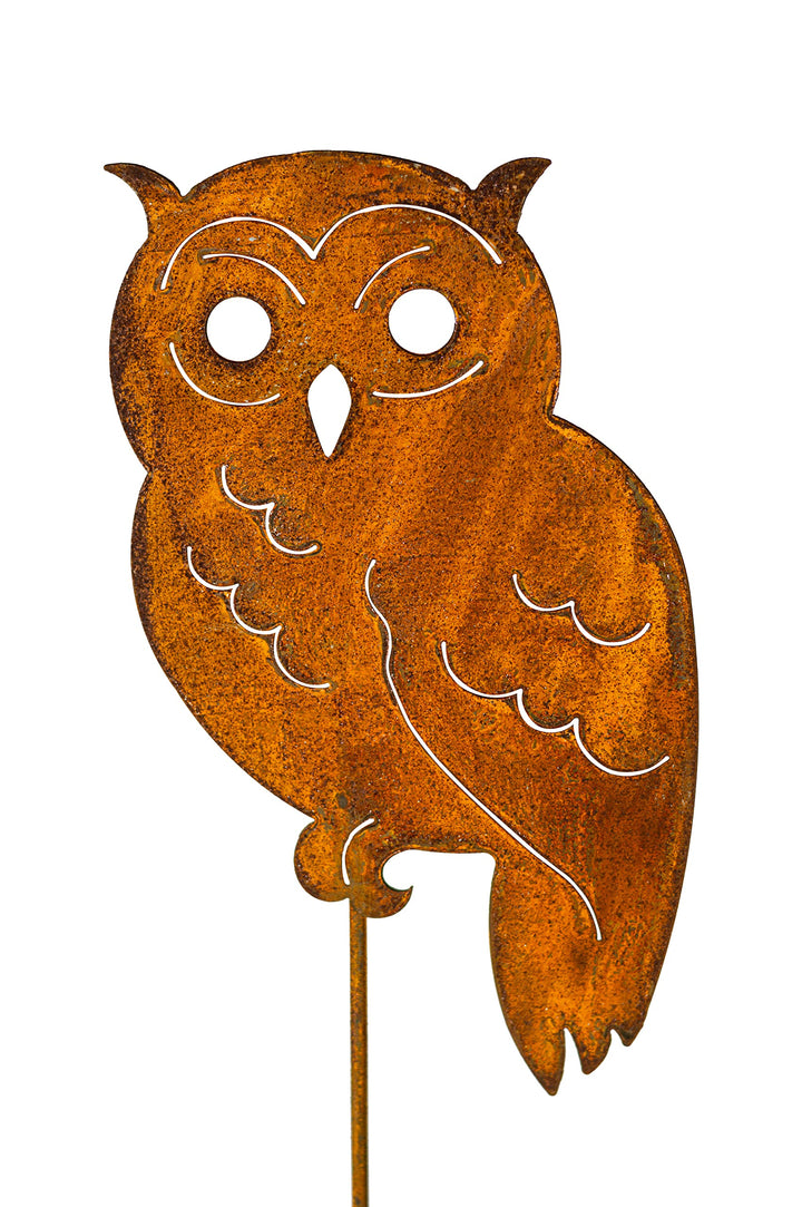 Blümelhuber Eule Rost Deko für den Garten - Metall Edelrost Gartenstecker Eulen Figur auch für den B