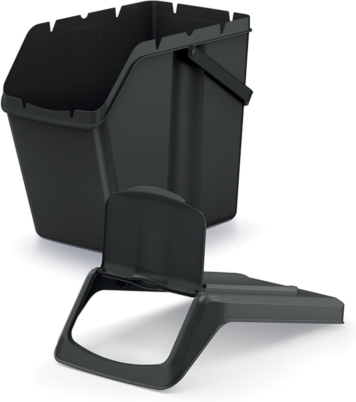 Set von 3 Mülltonnen KEDEN SORTIBOX aus 100% recyceltem Kunststoff, schwarz, 75L Schwarz 75 litros,