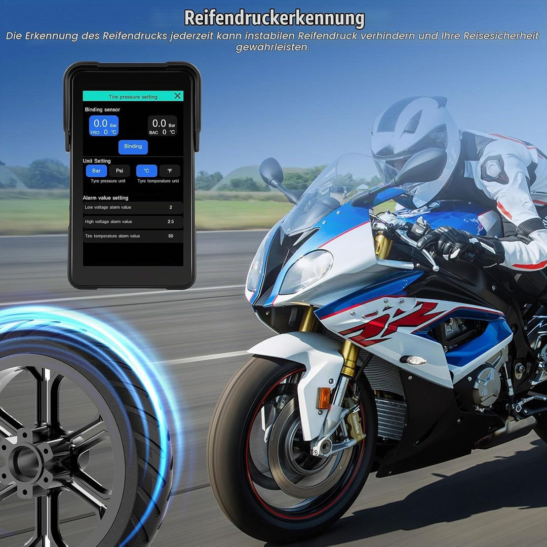 SIXWIN Carplay Motorrad Display für Moto mit Wireless Carpla/Android Auto, 5&