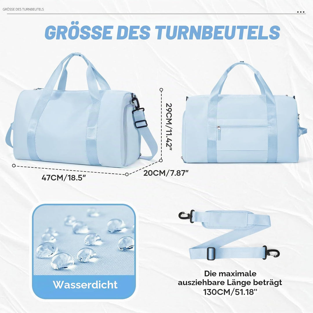 Sport Duffel Bag Damen Herren Sporttasche mit Schuhfach &amp; Nassfach Reisetasche Handgepäck Tasche Spo