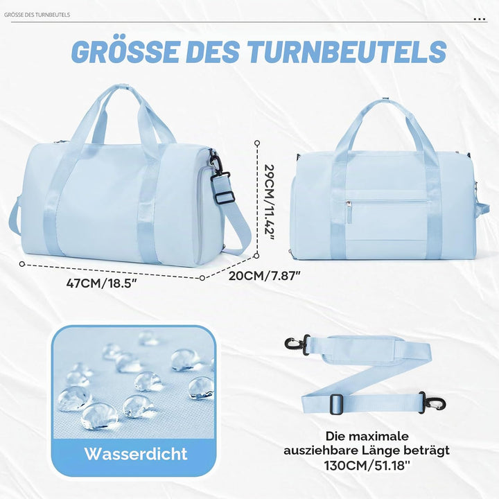 Sport Duffel Bag Damen Herren Sporttasche mit Schuhfach &amp; Nassfach Reisetasche Handgepäck Tasche Spo