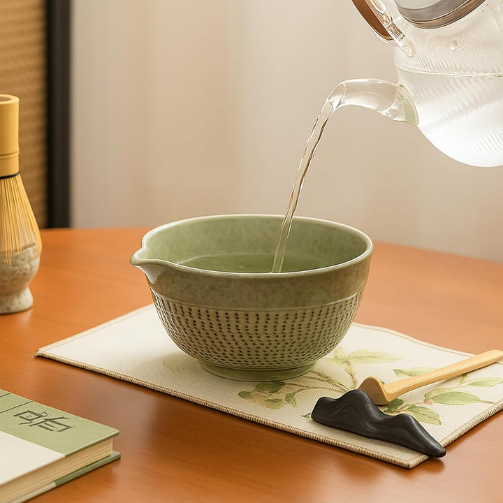Matcha Set Premium Matcha Tee-Set, Matcha Set Tea (7-teilig) Keramik, Bambus Matcha Schneebesen, han