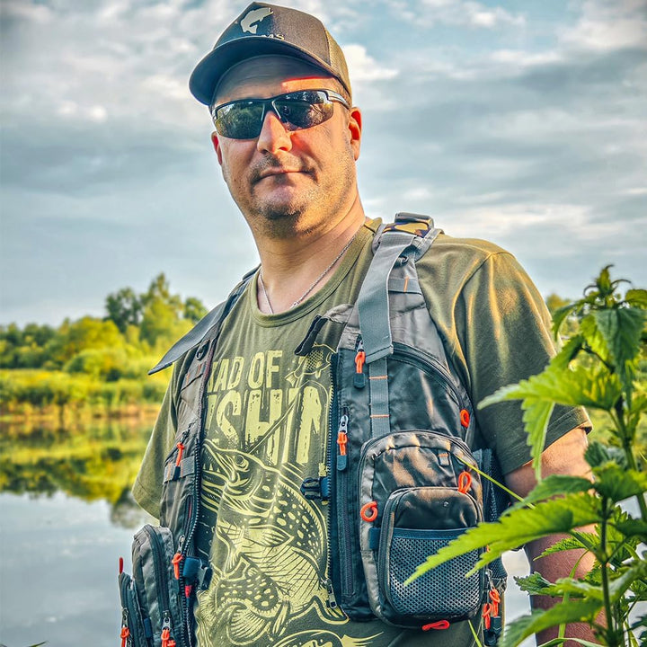 Kylebooker Fliegenfischen Weste Angelweste Einstellbare Grösse Maschen Multi-Taschen Jacke Einheitsg