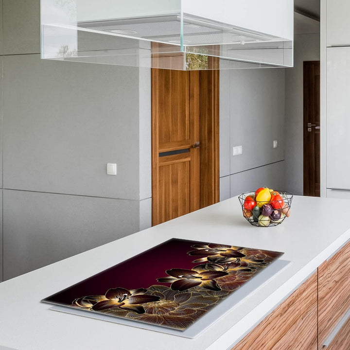 Herdabdeckplatte 80x52 cm 1-teilig Ceranfeldabdeckung Induktion Herdschutz Spritzschutz Glasplatte D