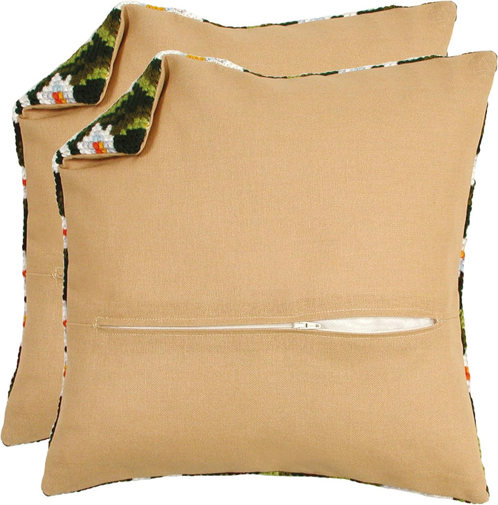 Vervaco 2 x Kissenrückseiten mit Reissverschluss für Stickkissen, 2 Kissenbezüge 45,7 x 45,7 cm, 2 x