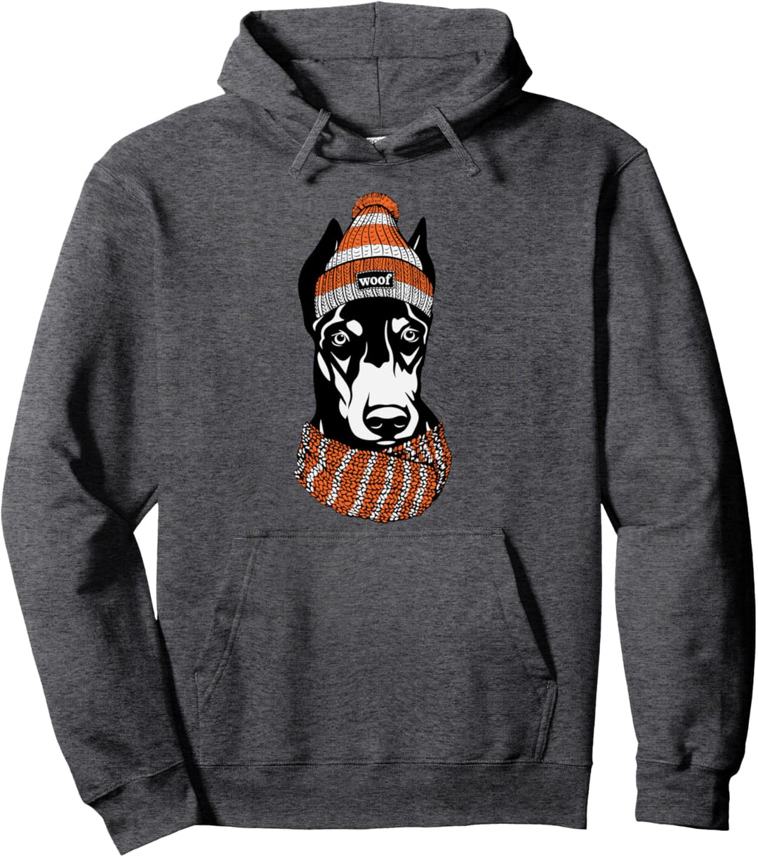 Doberman Dog Hound Silhouette Sunglasses Pullover Hoodie