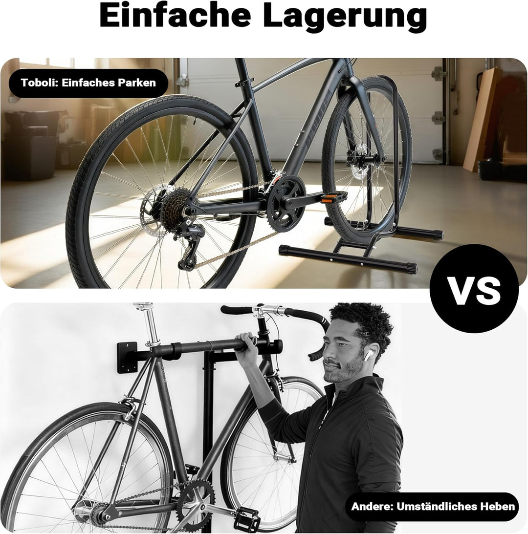 Toboli Mobiler Fahrradständer für EIN Fahrrad bis 60mm Reifenbreite Montageständer Bodenständer für
