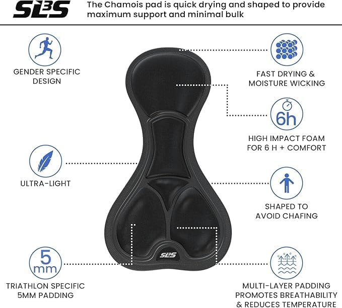SLS3 Triathlon-Shorts für Damen | Triathlon-Shorts | super bequem 15,2 cm | schmale athletische Pass