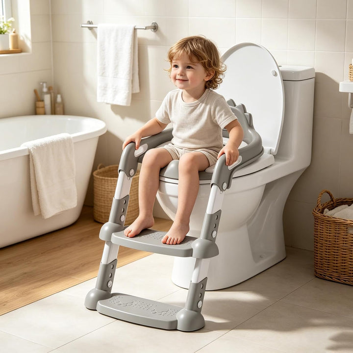 Kinder Töpfchen-Sitz für Toilette Rutschhemmend, zusammenklappbar, | Toilettentrainingssitz Mit Leit