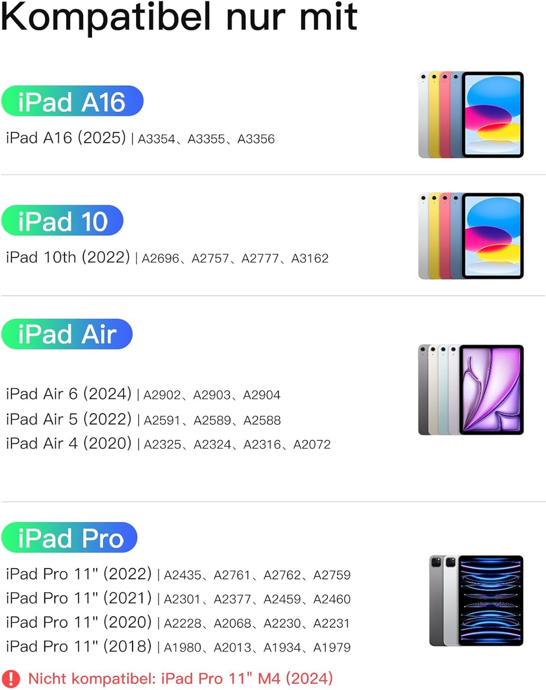 Inateck iPad 10 Generation Hülle mit Tastatur,Ultraleichte Tastatur Hülle für iPad Air 6 11 Zoll 202