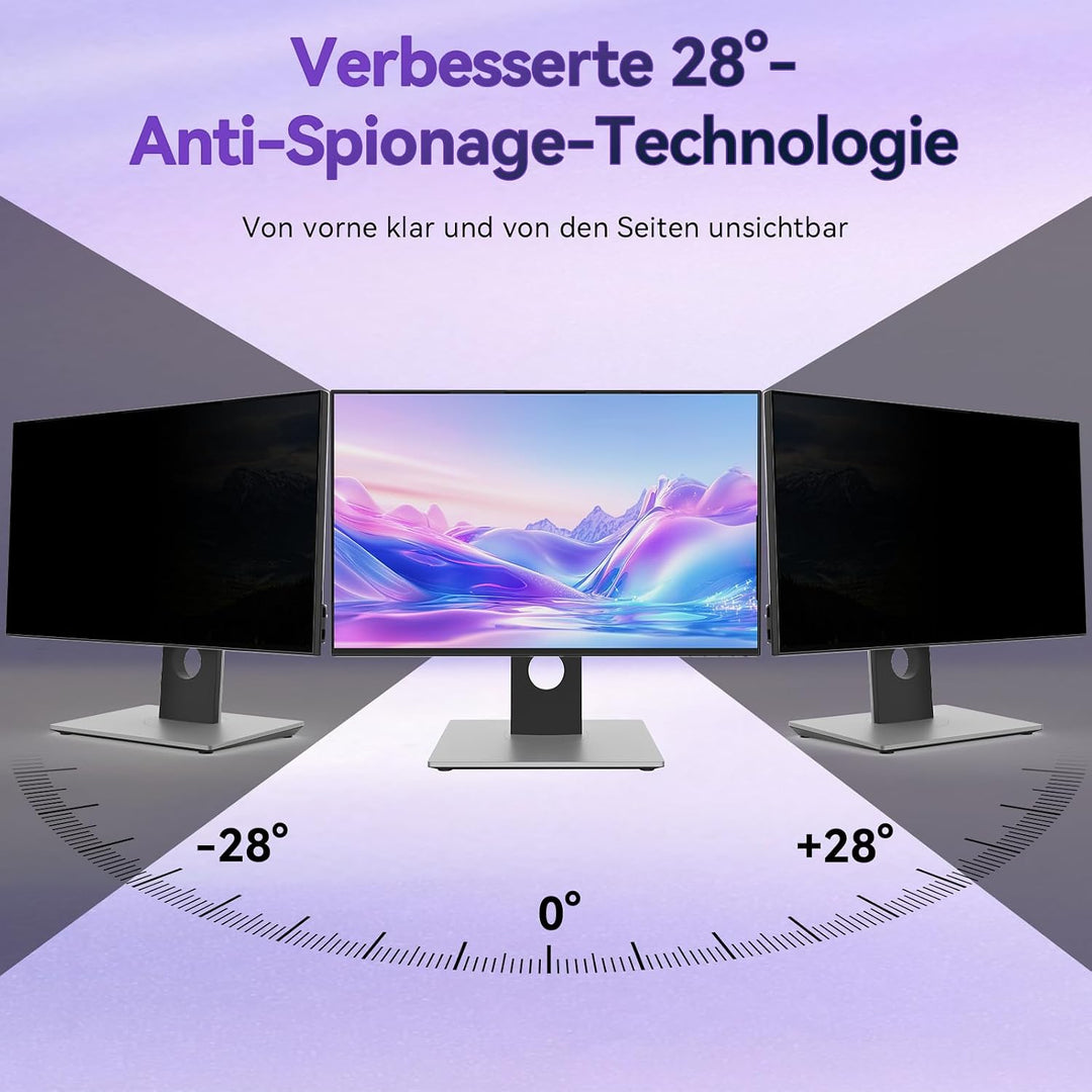 IPROKKO 23.8 -Zoll Magnetischer Blickschutzfilter für 16:9 Monitor, Abnehmbarer Sichtschutz Anti Bla
