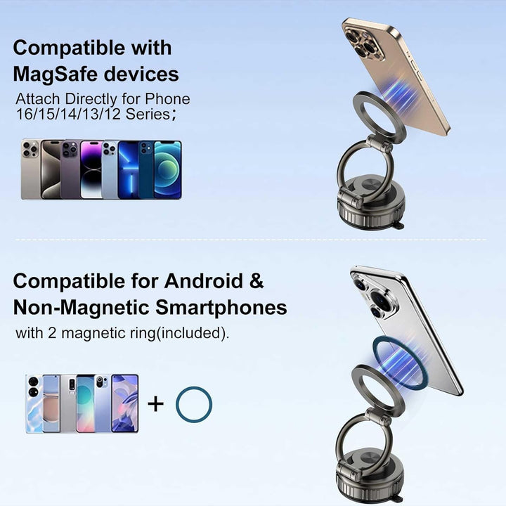 Kairiyard Upgraded Vakuum Magnetischer Handyhalterung Auto für Magsafe Autohalterung,360° drehbare V