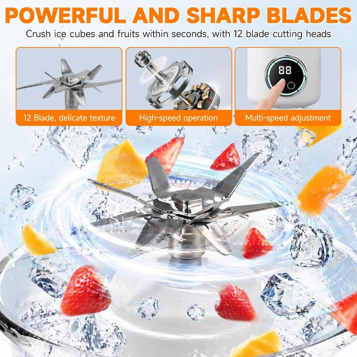 Tragbarer Mixer Smoothie Maker, Mixer to go 700 ml, Typ-C Wiederaufladbar, Becher mit Auslaufsichere