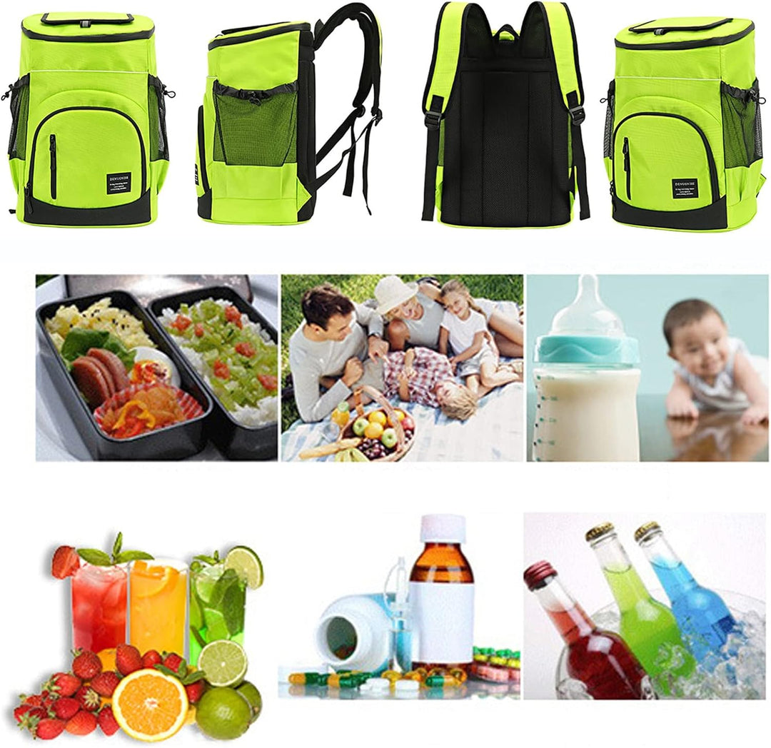 XIUWOUG 33L Kühltasche Gross, Wasserdichten Isolierter Rucksäcke Cooler Bag, Kaltes Bier Picknick Ru