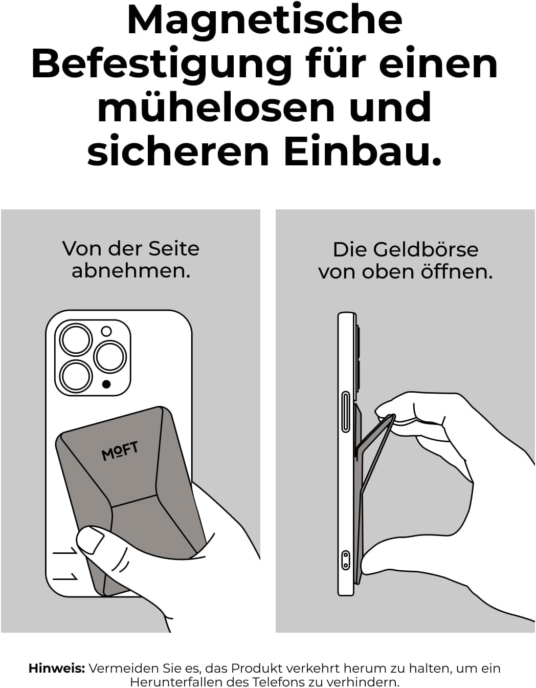 MOFT MagSafe Wallet Ständer für iPhone 15/14/13/12 Serie Kompatibel mit MagSafe, MOVAS Vegan Leder M
