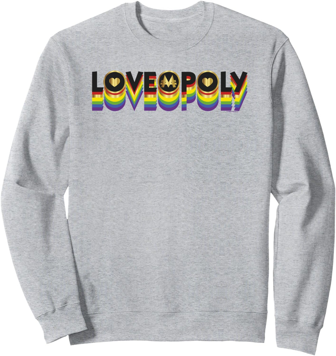 Monopoly Loveopoly Rainbow Word Stack Sweatshirt
