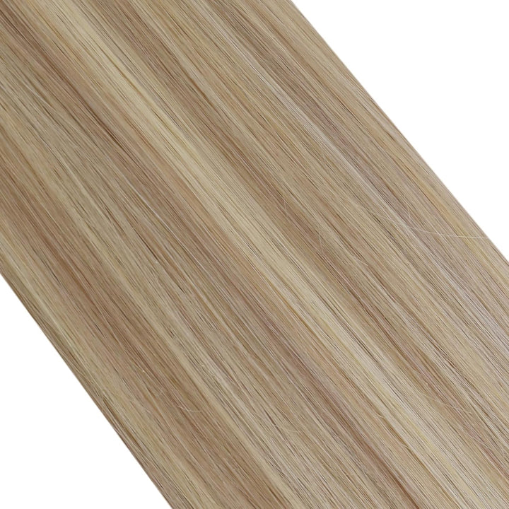 Ugeat Tape in Extensions Echthaar Aschblond Invisible Extensions Echthaar Tape Blond Highlights Hell