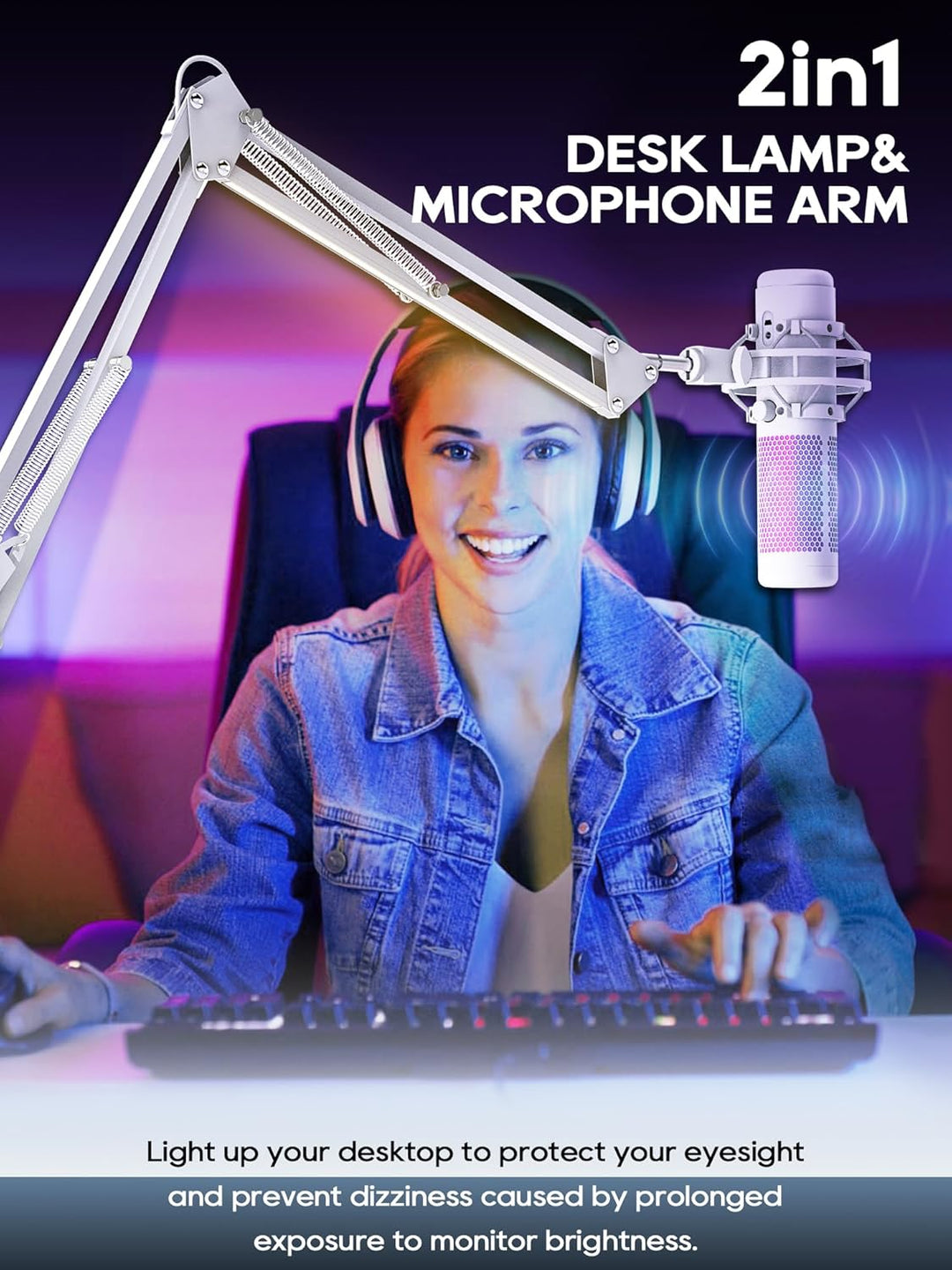 Overhead Mikrofon Arm [40 cm erhöhen]-Professioneller Mikrofon Ständer kompatibel mit HyperX QuadCas