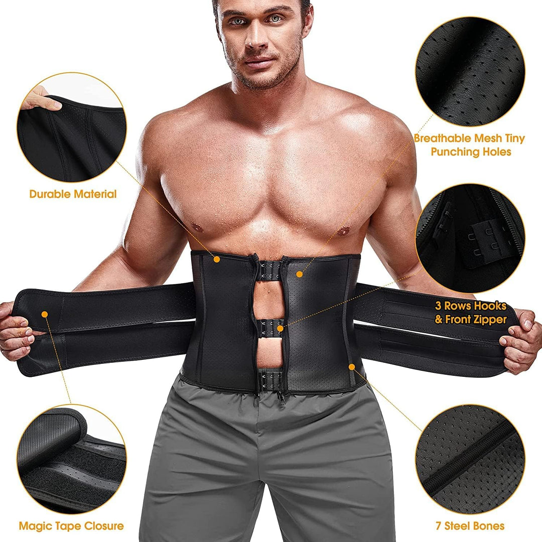 KUMAYES Bauchweggürtel Fitnessgürtel Herren bauchtrainer Neopren Sauna Taille Trimmer Schwitzgürtel