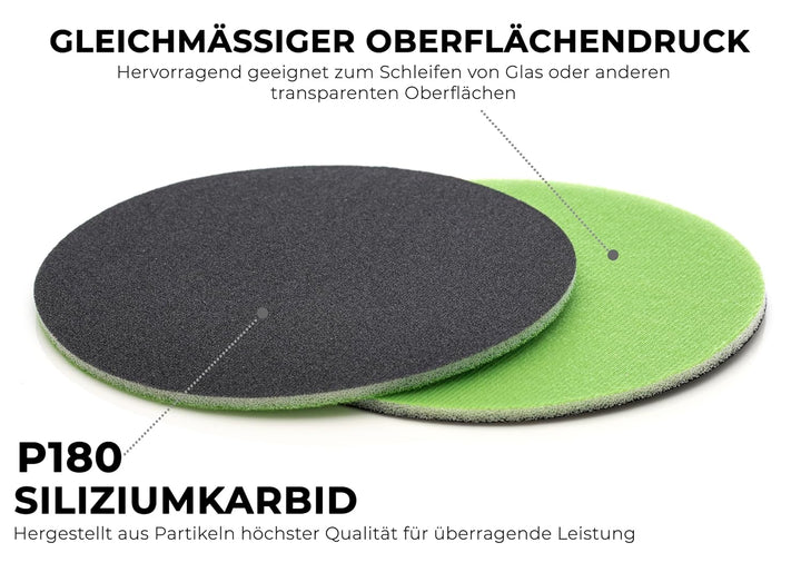GLASS POLISH GP14503 GlasX-120 Schleifscheibe mit Haken und Schlaufe, Siliziumkarbid Schleifscheibe,