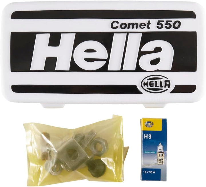 HELLA - Halogen-Nebelscheinwerfer - Comet 550 - 12V - rechteckig - Anbau - glasklare Streuscheibe -