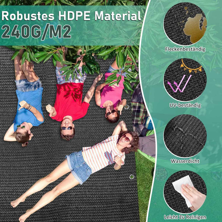 Sonnewelt Vorzeltteppich, Zeltteppich 100% HDPE Campingteppich Outdoor mit ösen Tragetasche, 13 Heri