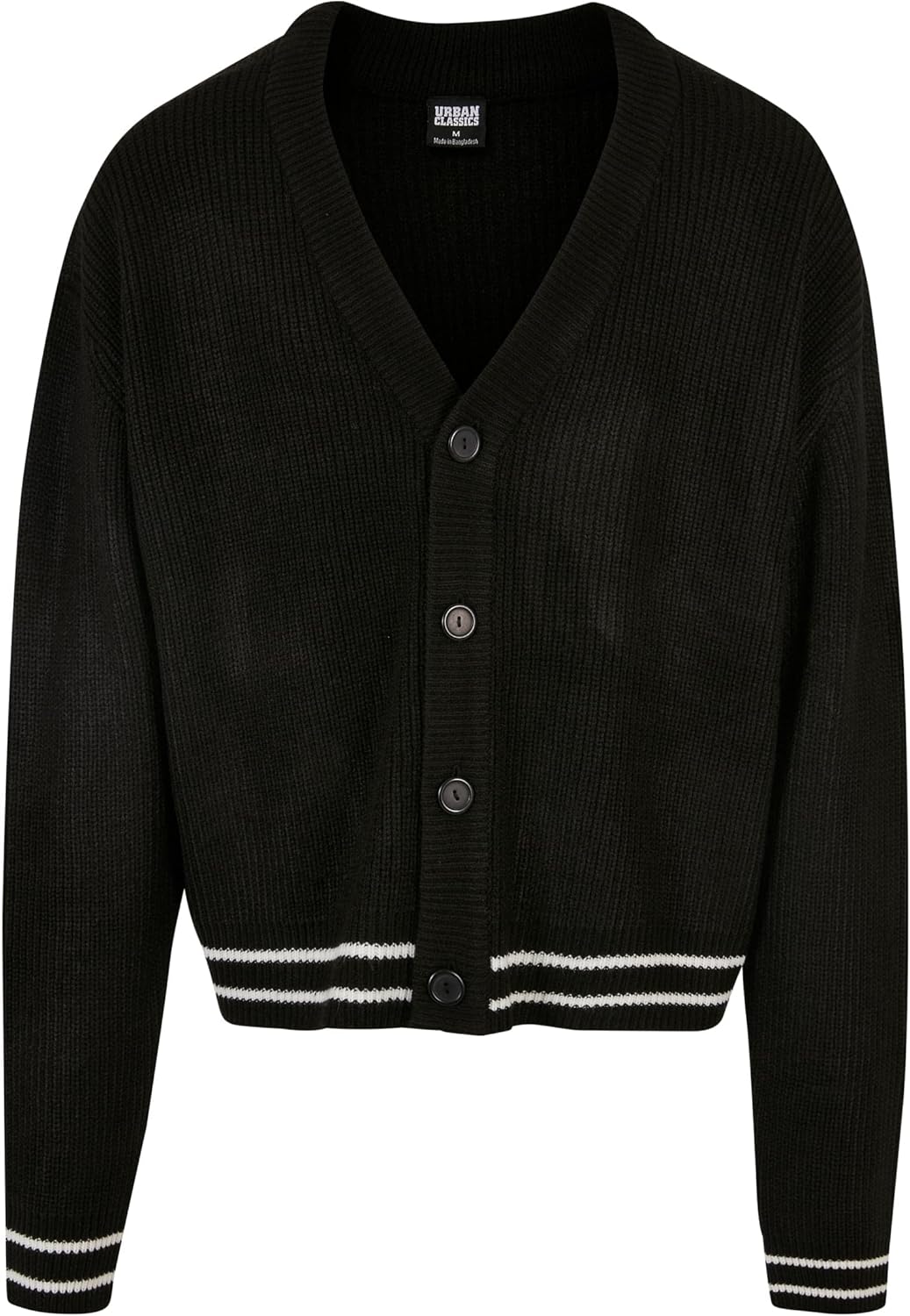 Urban Classics Herren Sporty Boxy Cardigan M Schwarz, M Schwarz