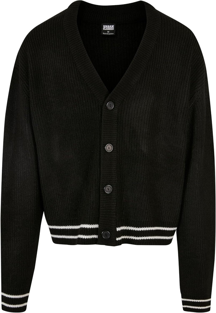 Urban Classics Herren Sporty Boxy Cardigan M Schwarz, M Schwarz