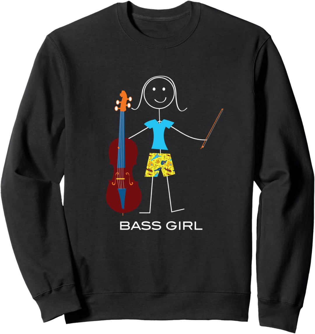 Lustiger Damen-Kontrabass-Spieler, Mädchen-Bass-Geschenk Sweatshirt