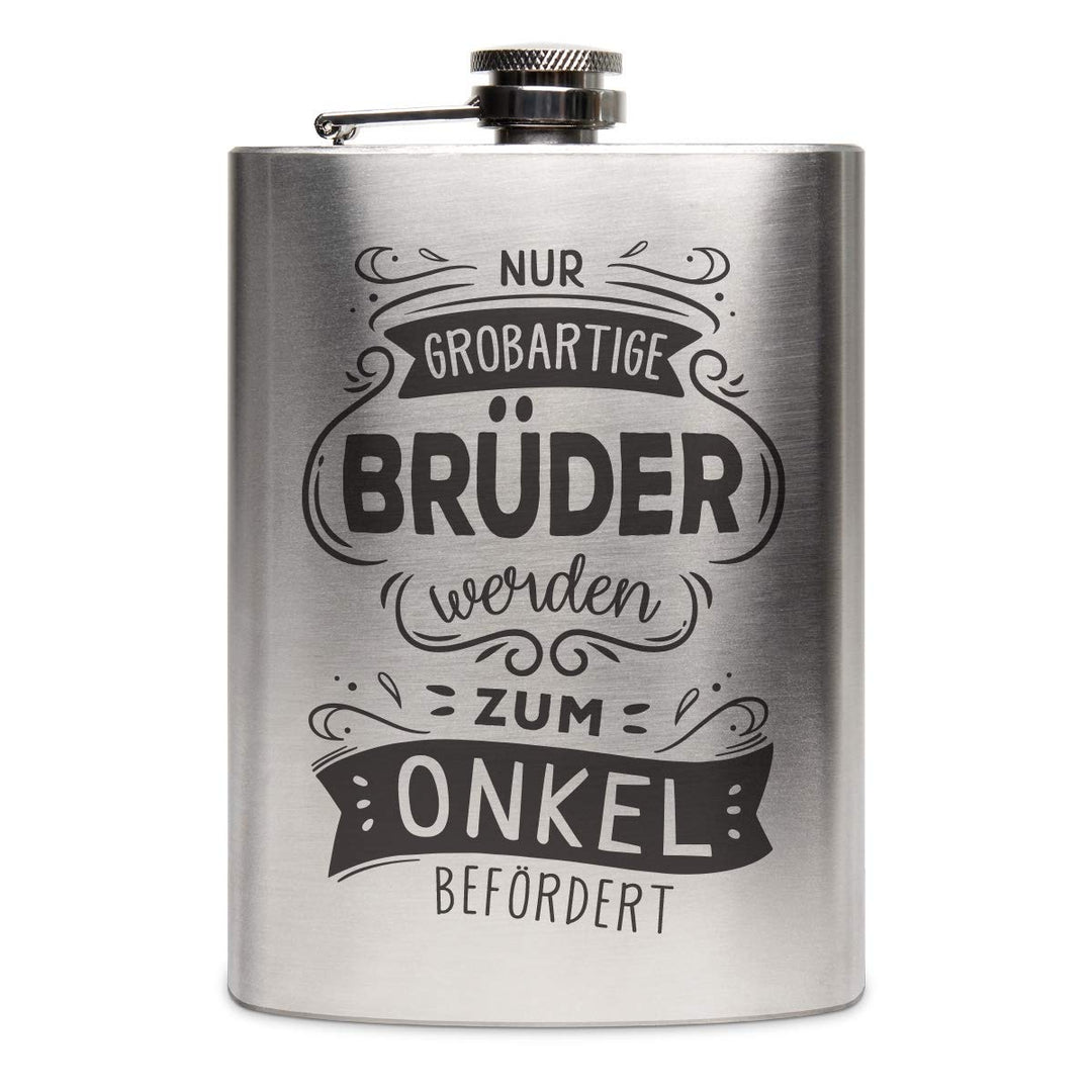 Edelstahl Flachmann 237 ml 8 oz Geschenk mit individueller Gravur - Befördert, Befördert