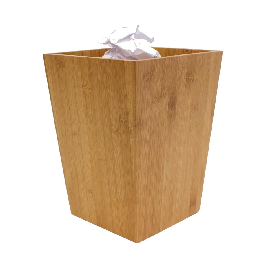 MSV Abfalleimer Papierkorb Bambus - 10 Liter - 26,5 x 20 x 20 cm Bambou, Bambou
