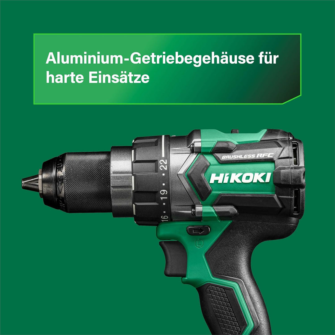 HIKOKI Akku Bohrschrauber DS18DCWPZ, Bohrfutterweite: 1,5-13 mm (18V, 5,0 Ah Li-ion Akku, Max. Festd