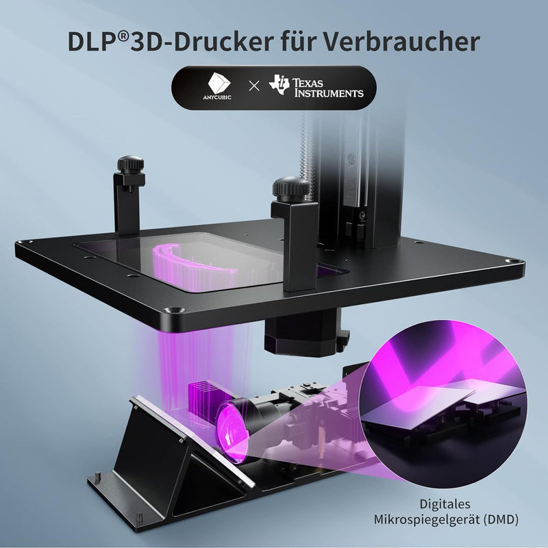 ANYCUBIC DLP 3D Drucker Photon D2, Resin 3D Drucker mit Hoher Präzision, Leisem Druck und Langer Leb