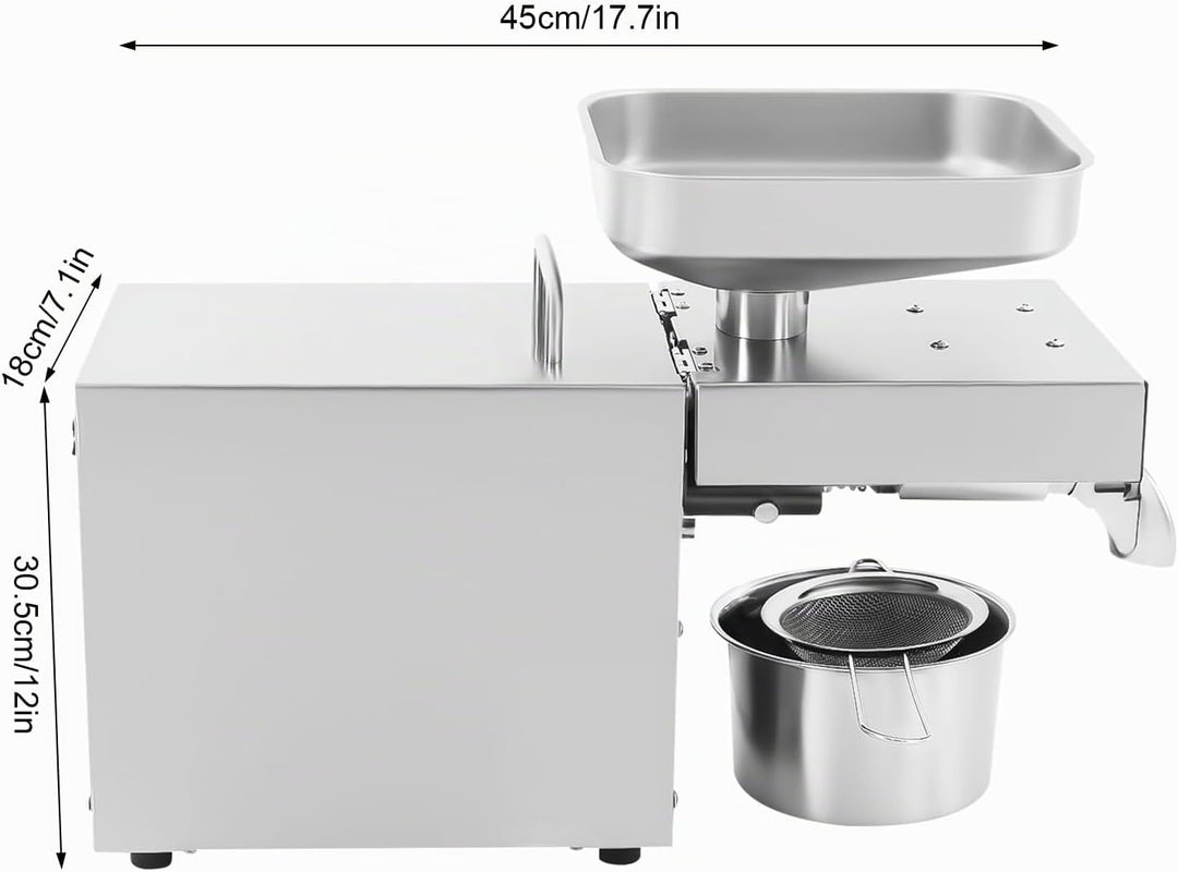 OUKANING 1500W Edelstahl Automatische Kalt und Heiss Ölpresse Maschine Ölmühle Öl Extraktion Expelle