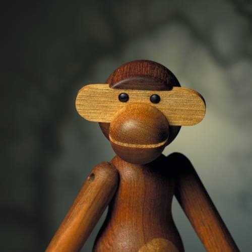 Kay Bojesen AFFE klein Figuren 18.5 cm Affen Weihnachtsdekoration, Holz H18.5 cm Teak/Limba, H18.5 c