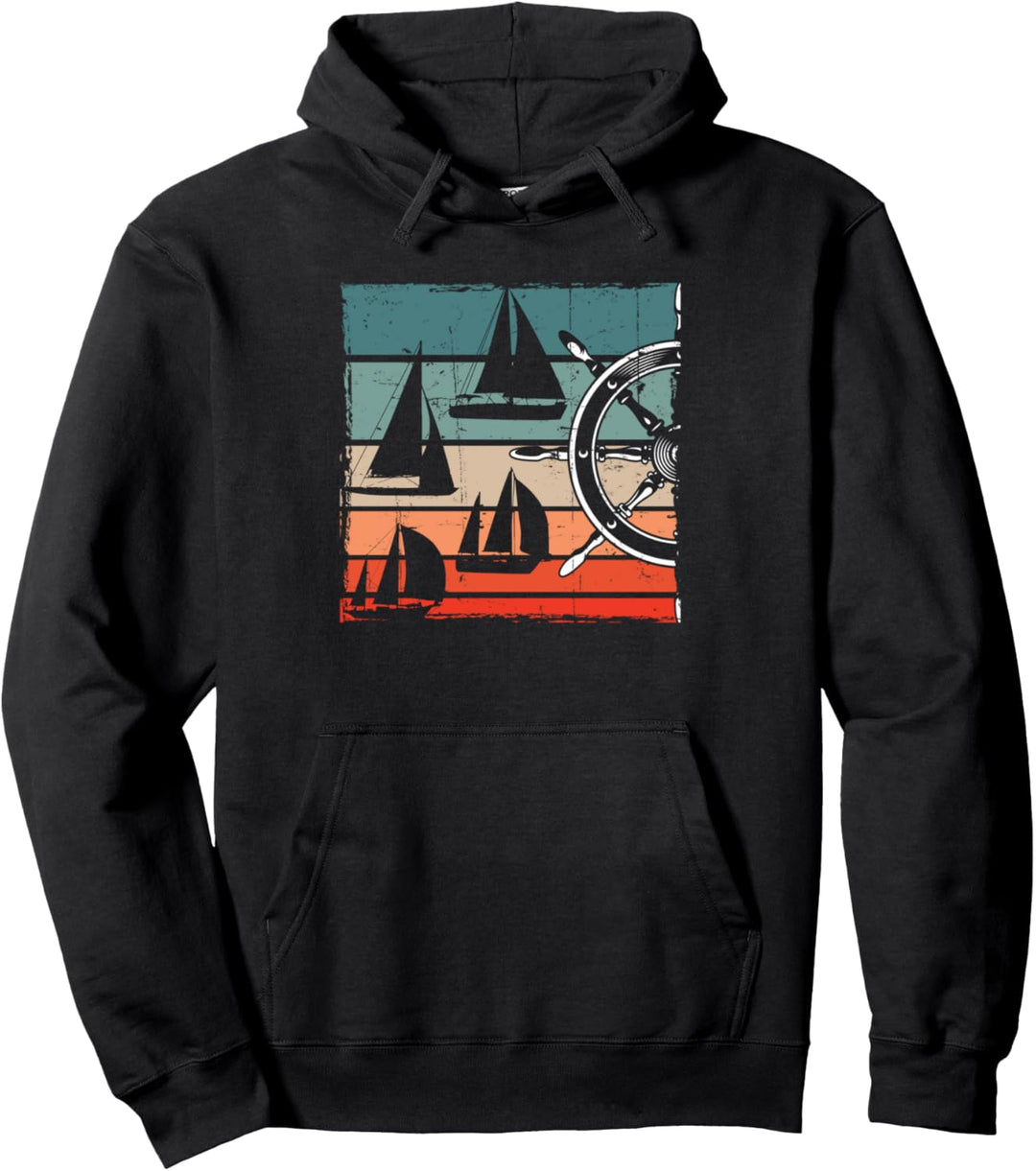 Retro Segelschiff Segelboot Kapitän Segler Pullover Hoodie
