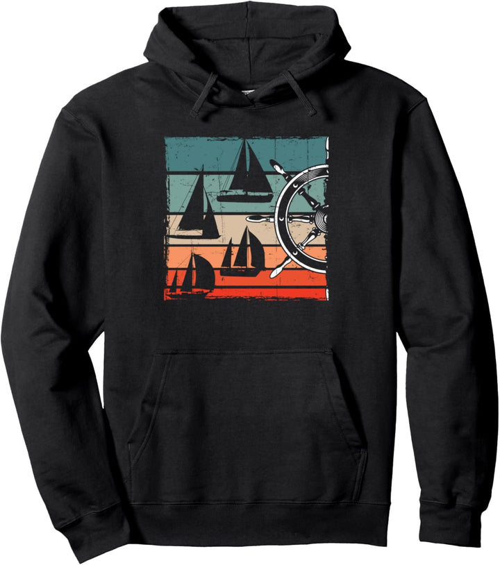 Retro Segelschiff Segelboot Kapitän Segler Pullover Hoodie